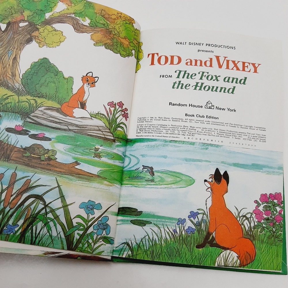 π4 for $20π Vintage 1981 TOD AND VIXEY - Disney WWOR Book HC Kids - Picture 10 of 10